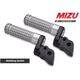 Mizu アジャスタブル レーシング フットペグ ABE認可品 ブラック/シルバー | 409ST2210004