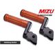 Mizu アジャスタブル レーシング パッセンジャーフットペグ ABE認可品 ブラック/オレンジ | 409SO3320044