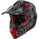 GIVI / ジビ Off-Road Helmet 60.1 GLOOM Matte Black/Titanium/Red, Size 61/XL | H601FGLBR61