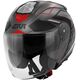 GIVI / ジビ Jet helmet X.25 TRACE Matt Titanium/Black/Red, Size 61/XL | HX25FTCTR61