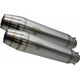 GPR / ジーピーアール Exhaust System Triumph Bonneville T140 1985/1988 Double universal Homologated silencer without link pipesDeeptone Inox Cafè Racer | CAFE.72.DE