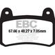 EBCブレーキ USA製 ダブルHシリーズ シンタリング ブレーキパッド フロント左側用 | FA658HH
