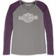 Harley-Davidson Notched Neck Raglan Sleeve Baseball Hem Tee For Women, Colorblock-Design | 96088-22VW