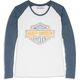 Harley-Davidson Scoop Neck Raglan Sleeve Baseball Hem Tee For Women, Colorblock Design | 96075-22VW