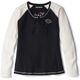 Harley-Davidson Script Font Laced Front Waffle Henley For Women, Black Beauty | 96090-22VW