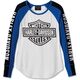 Harley-Davidson Women'S Bar & Shield Raglan Long Sleeve Tee, Colorblock-Design-Bright White | 96143-24VW