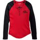 Harley-Davidson Timeless Silver Wing Henley For Women, Colorblocked-Chili Pepper | 96449-23VW