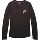 Harley-Davidson Women'S Fireside Roses Thermal Henley, Black Beauty | 96452-23VW