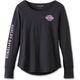 Harley-Davidson Women'S Hero Long Sleeve Knit Top, Black Beauty | 97487-23VW