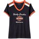 Harley-Davidson Women'S Iconic V-Neck Shoulder Stripe Tee, Black Beauty | 99012-23VW