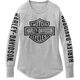 Harley-Davidson Women'S Authentic Bar & Shield Rib-Knit Top, Light Grey Heather | 99113-22VW