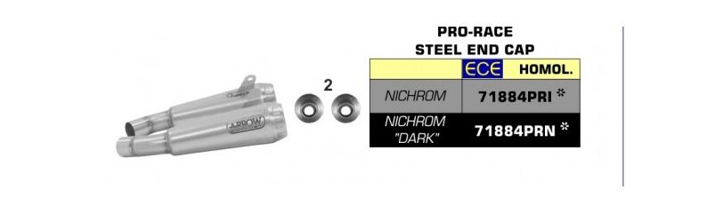 ARROW / アロー DUCATI スクランブラー 110 '18 eマーク認証 ニクロム RH+LH PRO RACE サイレンサー + ウェルデッド リンクパイプ オリジナルコレクター用 | 71884PRI