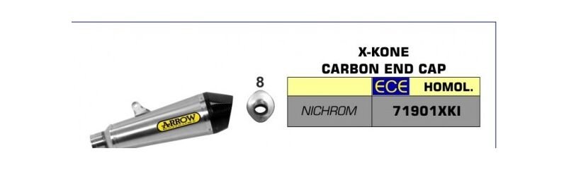 ARROW / アロー HONDA CB 500F '19 eマーク認証 X-KONE ニクロム サイレンサー カーボンエンドキャップ付 ARROWリンクパイプ用 | 71901XKI