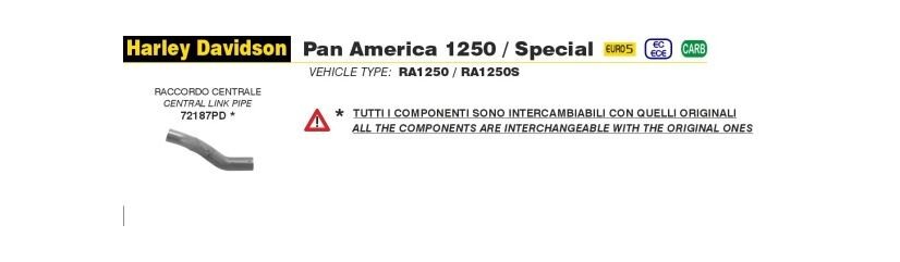 Arrow / アロー H.D.1250 PAN AMERICA '20/22 レーシングステンレスリンクパイプ | 72187PD