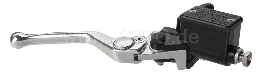 Kedo Replica Master Cylinder incl adjustable aluminum lever (4x), stainless steel banjo bolt and brake switch (mirror clamp see item 40104) | 40128