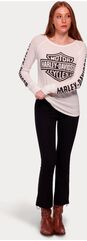 Harley-Davidson Women'S Authentic Bar & Shield Rib-Knit Top, Cloud Dancer | 99112-22VW