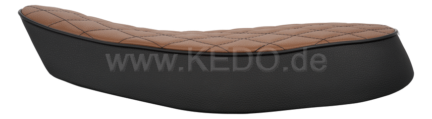 Kedo Comfort Seat "Heritage", black / brown top with hand sewn diamond pattern, ready-to-mount, including rear bracket 27153, length 55cm | 40907