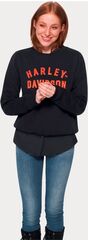 Harley-Davidson Women'S Essence Applique' Crewneck Pullover, Black Beauty 2 | 99117-22VW