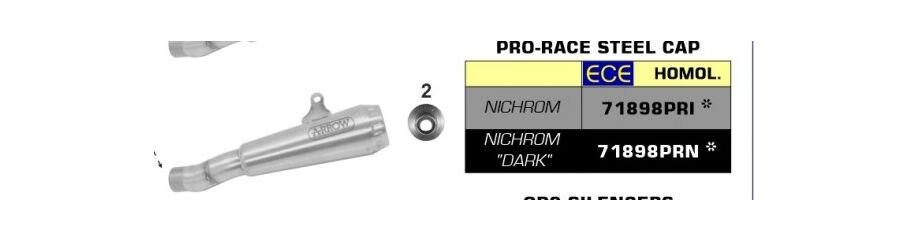 ARROW / アロー KAWASAKI ZX-6R 636 '19 eマーク認証 PRO RACE ニクロム DARK サイレンサー ウェルデッドリンクパイプ付 | 71898PRN