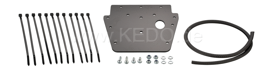 Kedo Electronic System "Basic", aluminum black, electrical mounting plate for free frame triangle, for mounting the original CDI / controller, including edge trim | 41782