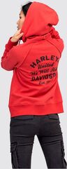 Harley-Davidson Women'S Metropolitan Zip Front Hoodie, Redline Red Heather | 96421-22VW
