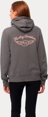 Harley-Davidson Women'S Salute Solid Zip Front Hoodie, Granite Grey | 96418-22VW